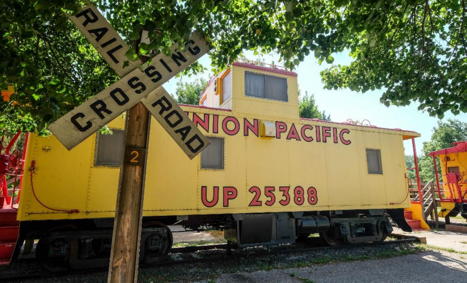 Sleep in a Retired Caboose At Two Rivers State Recreation Area in Nebraska