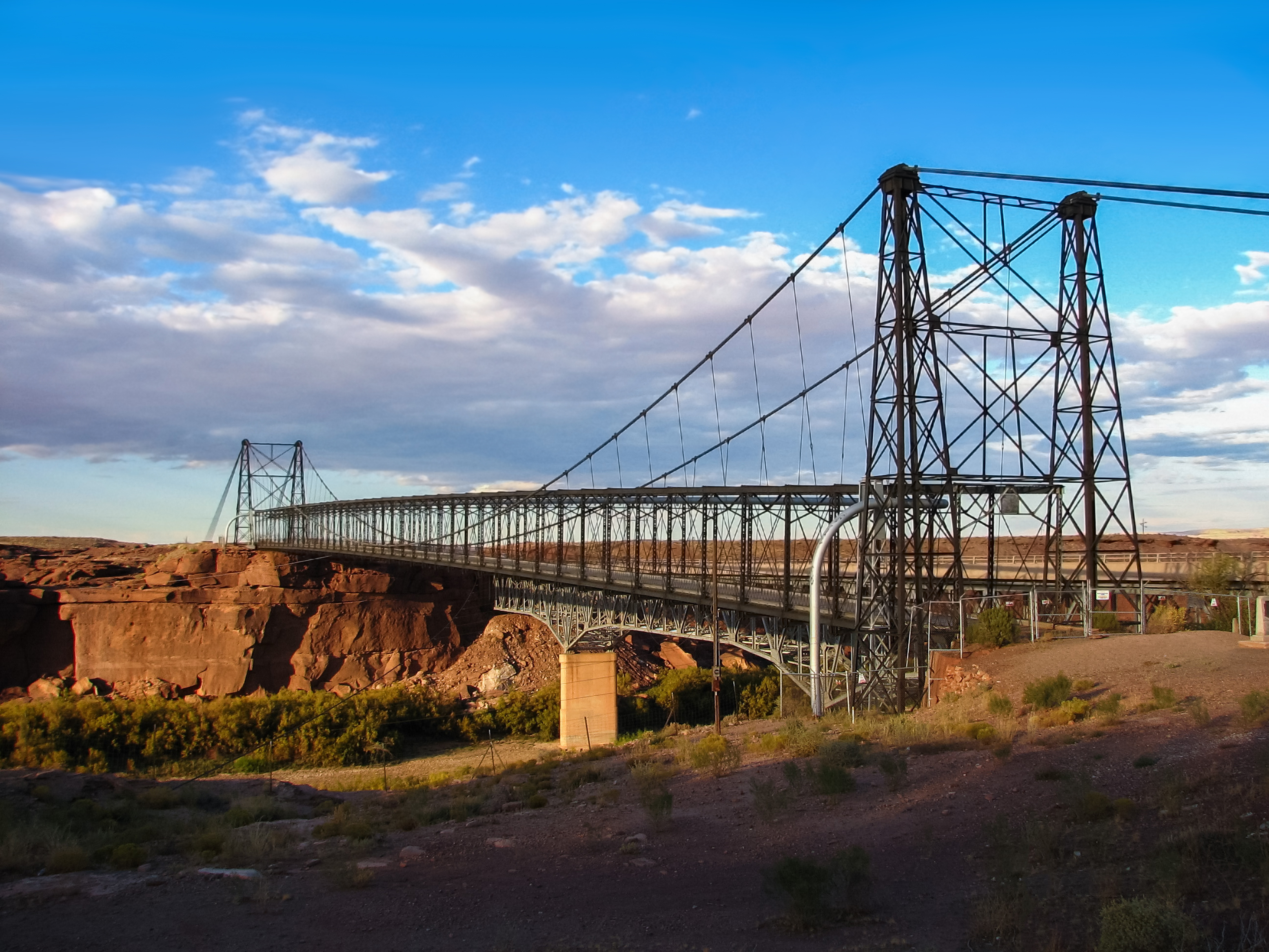 StomachDropping Suspension Bridge In Cameron, Arizona