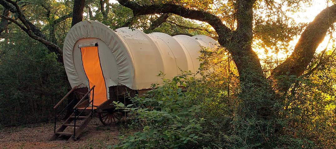 Sleep In A Covered Wagon At BlissWood Bed & Breakfast Ranch In Texas