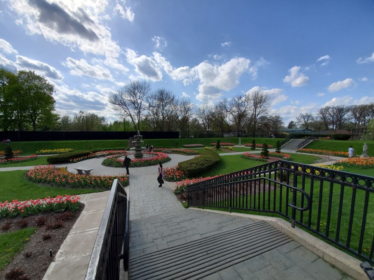 Sunken Garden In Aurora, Illinois Is An English Garden