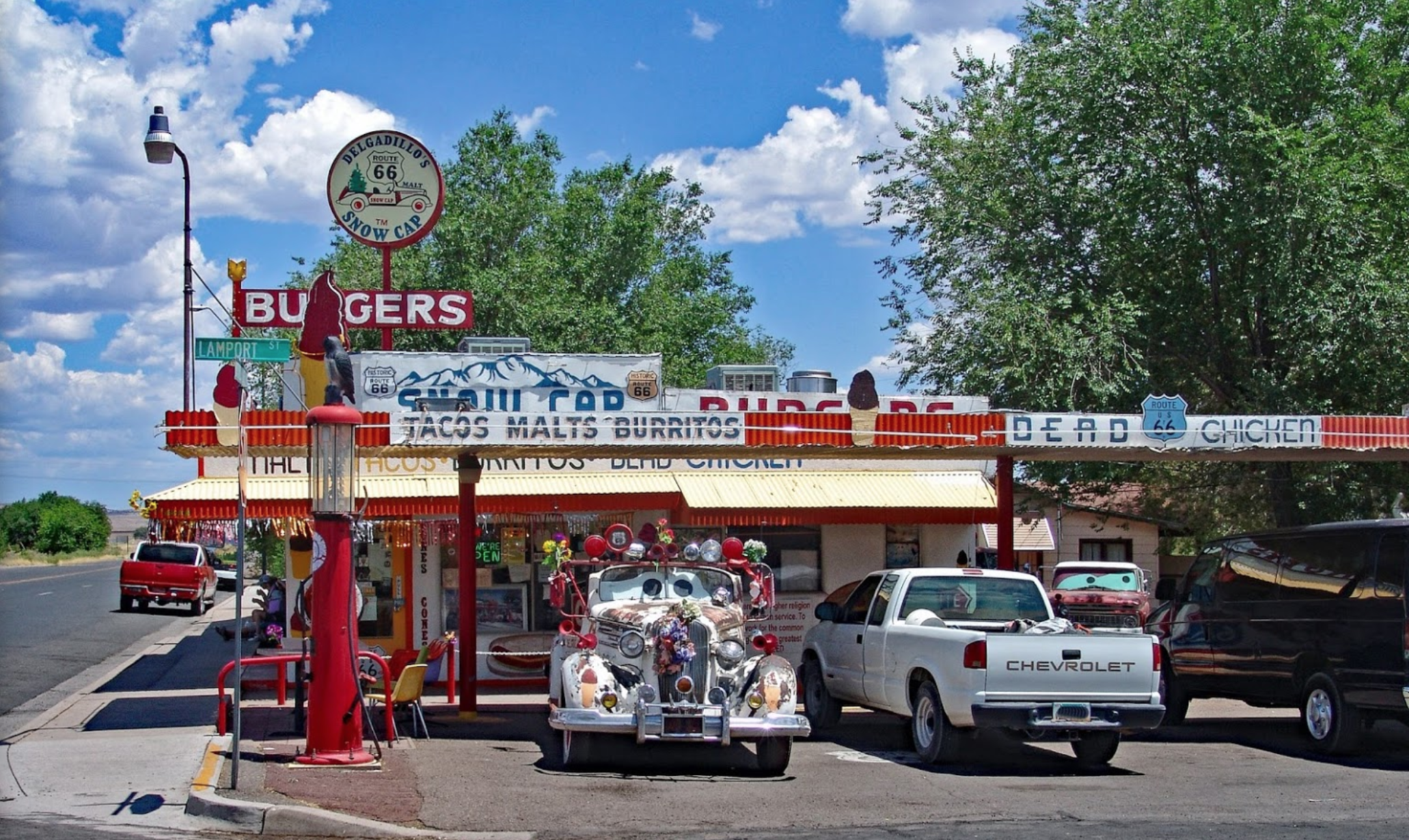 Dine At Delgadillo's Snow Cap DriveIn Restaurant In Seligman, Arizona