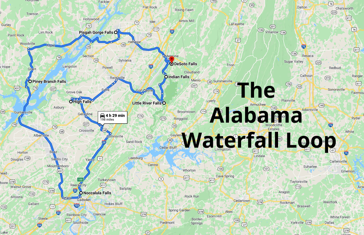 Experience 7 Of Alabama's Beautiful Waterfalls Via This Waterfall Loop